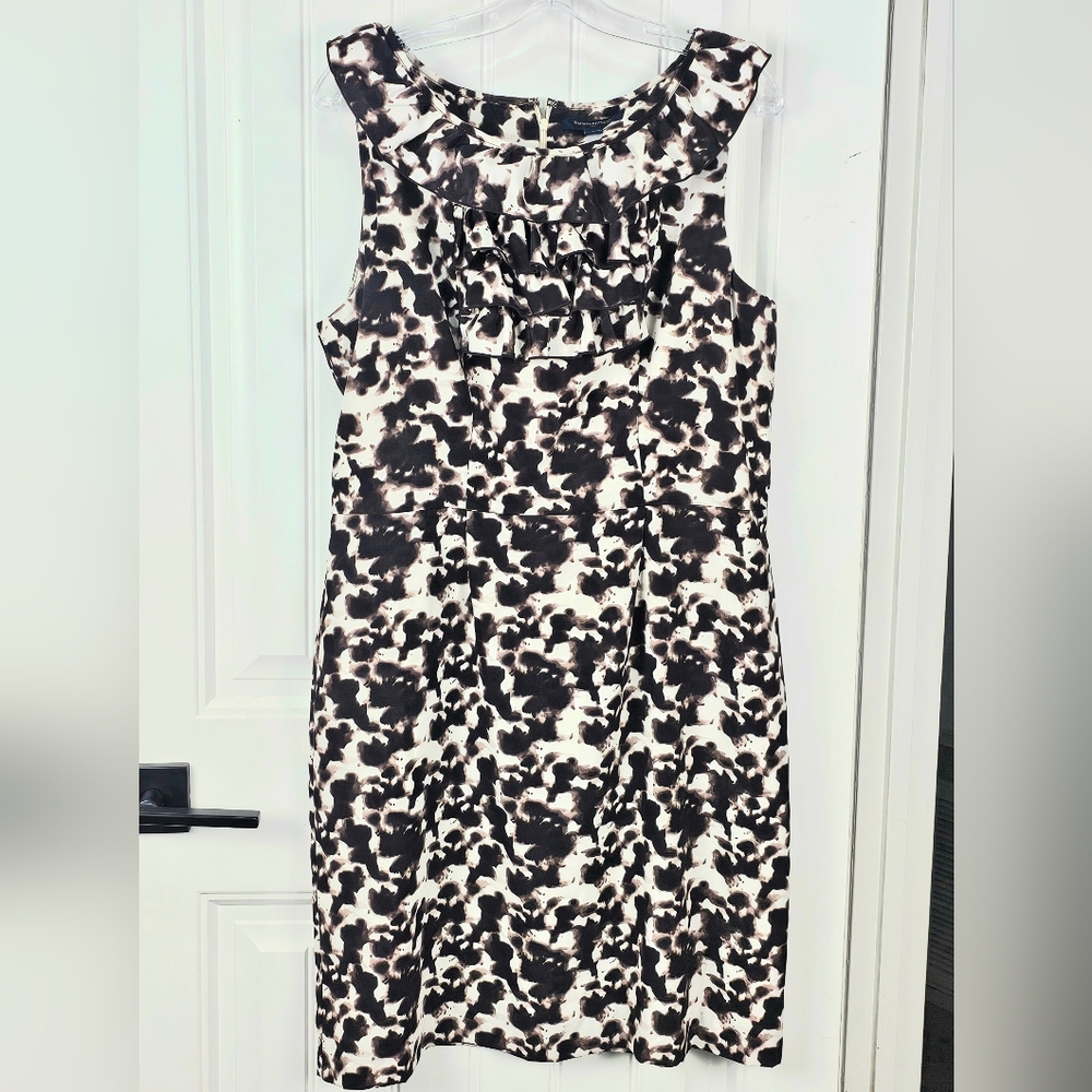 NWT Banana Republic Brown White Midi Dress Size 14